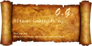 Oltean Geminián névjegykártya